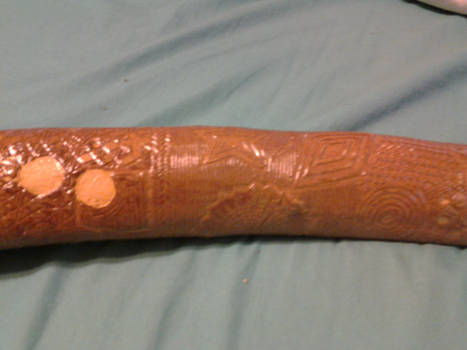 hiking stick, carving finished 2