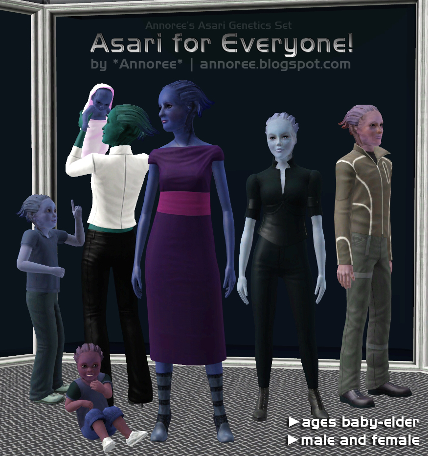Asari Set for Sims 3 by arido-X