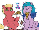 Sprout and Izzy's Pizza Time by PuffyDearlySmith