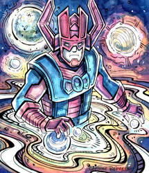 Galactus - sold - watercolor and pen