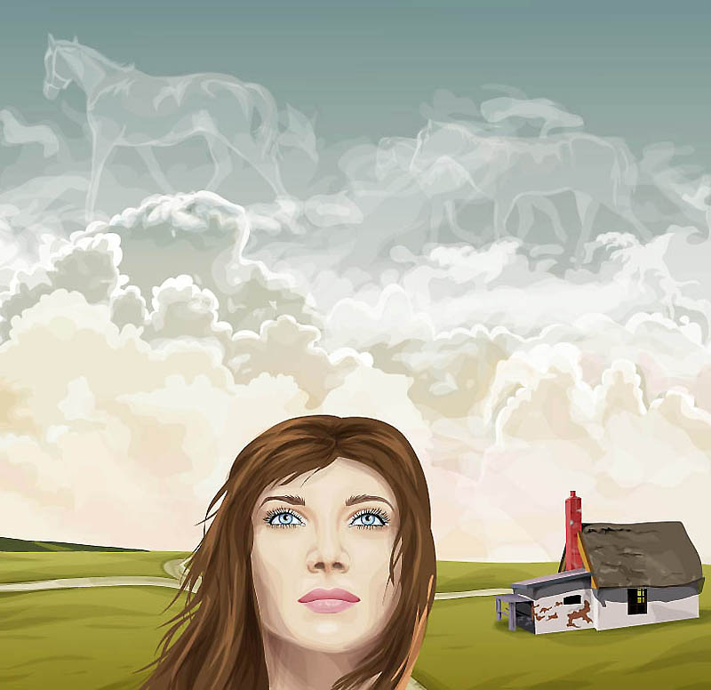 Girl and clouds