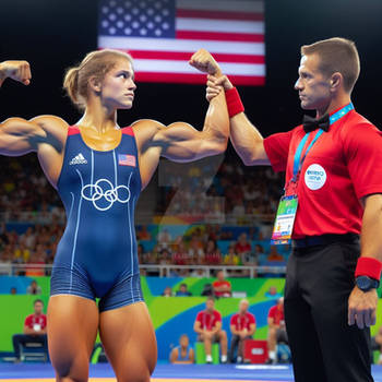 Wrestlers in Victory Pose