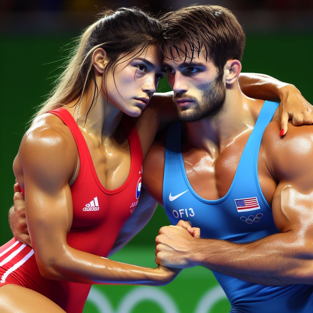 Muscled Mixed Wrestlers go on by ArtofMuscles2024 on DeviantArt
