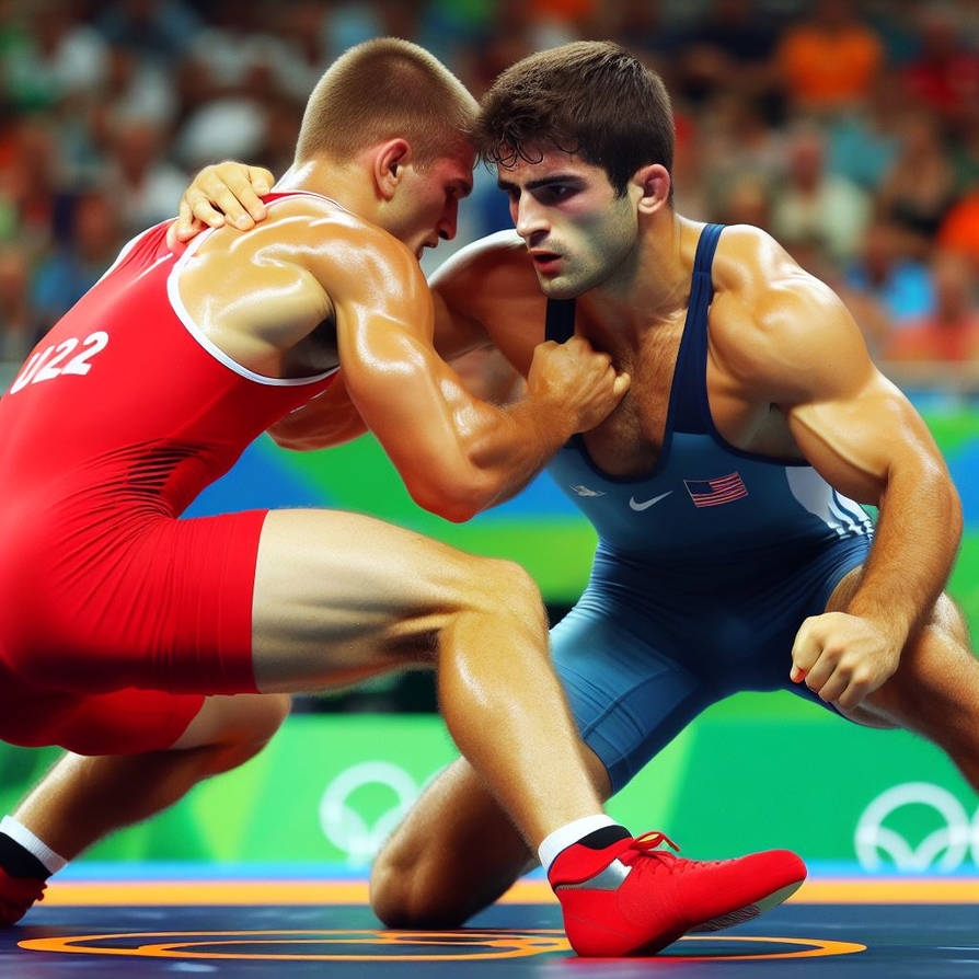 Impressions Muscular Male Athletes Wrestling by ArtofMuscles2024 on