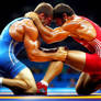 Impressions Muscular Male Athletes Wrestling