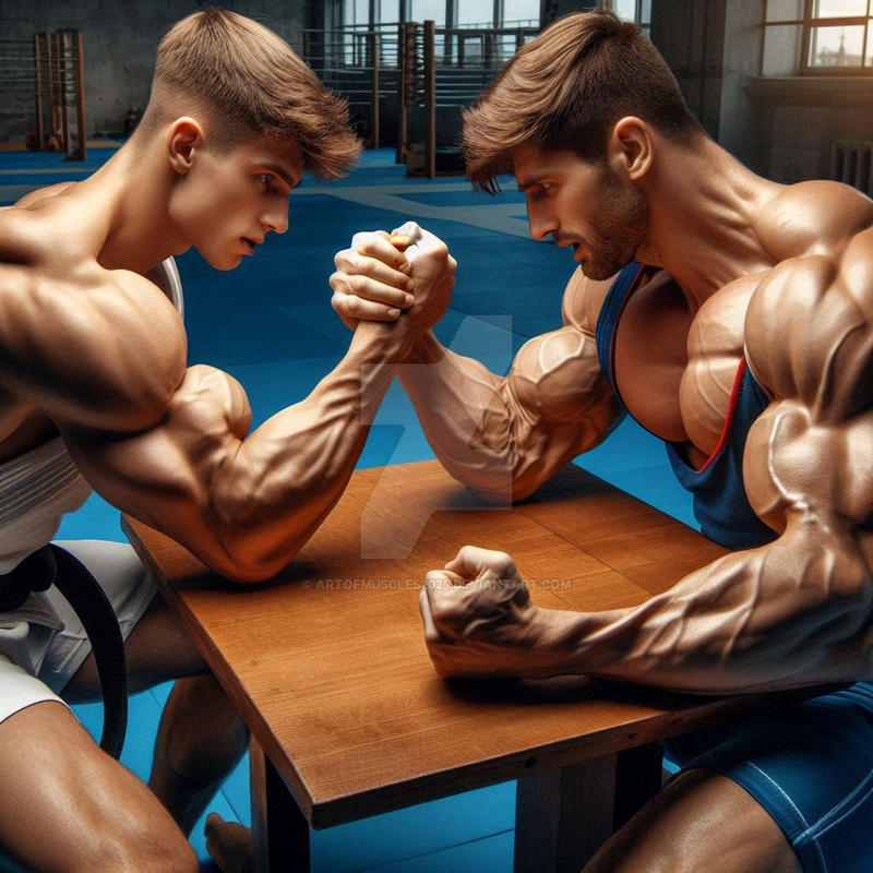 Armwrestling Men Muscular Strong Young Men III by ArtofMuscles2024 on ...