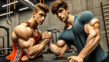 Deviantart Stranglel2 Twin brothers in real strangle competition! by ArtofMuscles2024 on ...