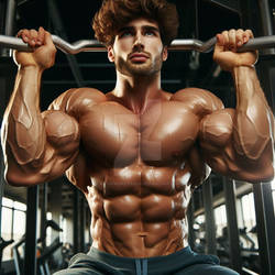 In the gym Handsome Muscled Athletes