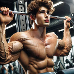 In the gym Handsome Muscled Athletes