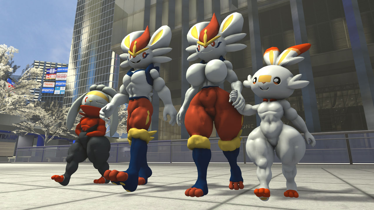 Fire Rabbit Friends Fire Bunnys Family by MightyK7 on DeviantArt