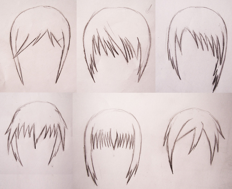 Anime Hair Sketch 1 by ChloeNoir on DeviantArt
