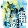 Dalek Watercolor Mixed Media Digital Painting