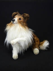 Realistic handmade sheltie dog