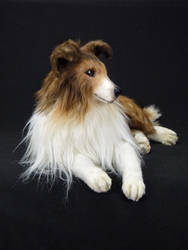 Realistic handmade sheltie dog