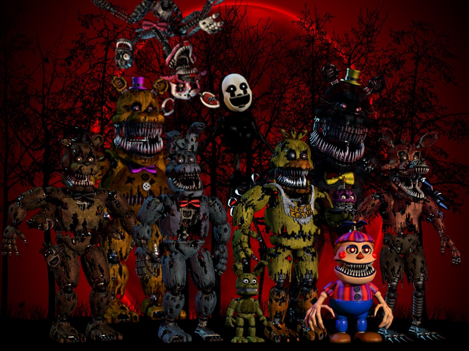 ALL FNAF 4 ANIMALTRONICS! -WALLPAPER- by DestroyChaos on DeviantArt