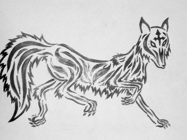 Running Wolf Tattoo Design
