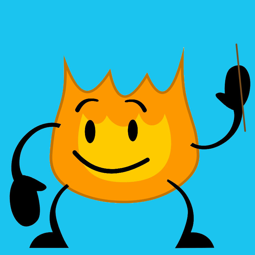 Firey holding a stick by pxxledNicktheck on DeviantArt