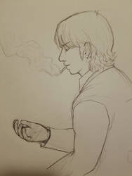 Damian smoking