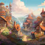 whimsical village mythical charm