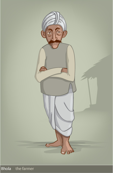 indian farmer cartoon