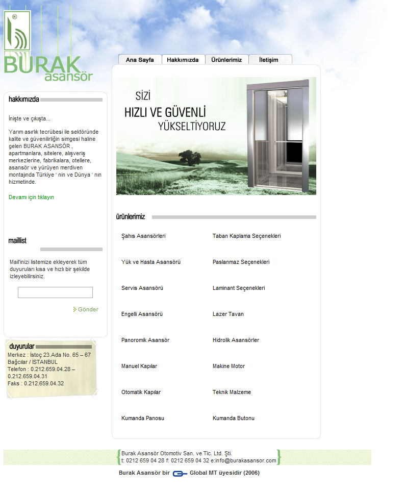 Burak Asansor Web Design