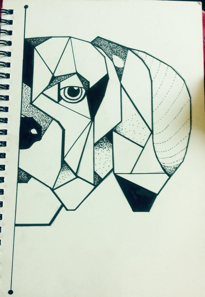 Dotted Geometric Dog