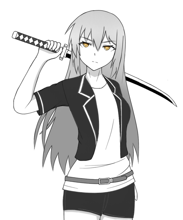 Trying to draw a stylish girl with a sword by Maizat on DeviantArt