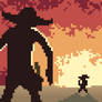 Cowboys duel pixel art