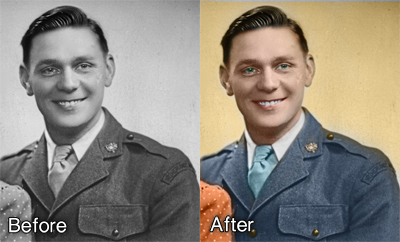 Black and white Photo recolouring