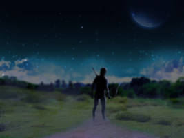Wondering Archer in a Dreamy Moon-lit Night 