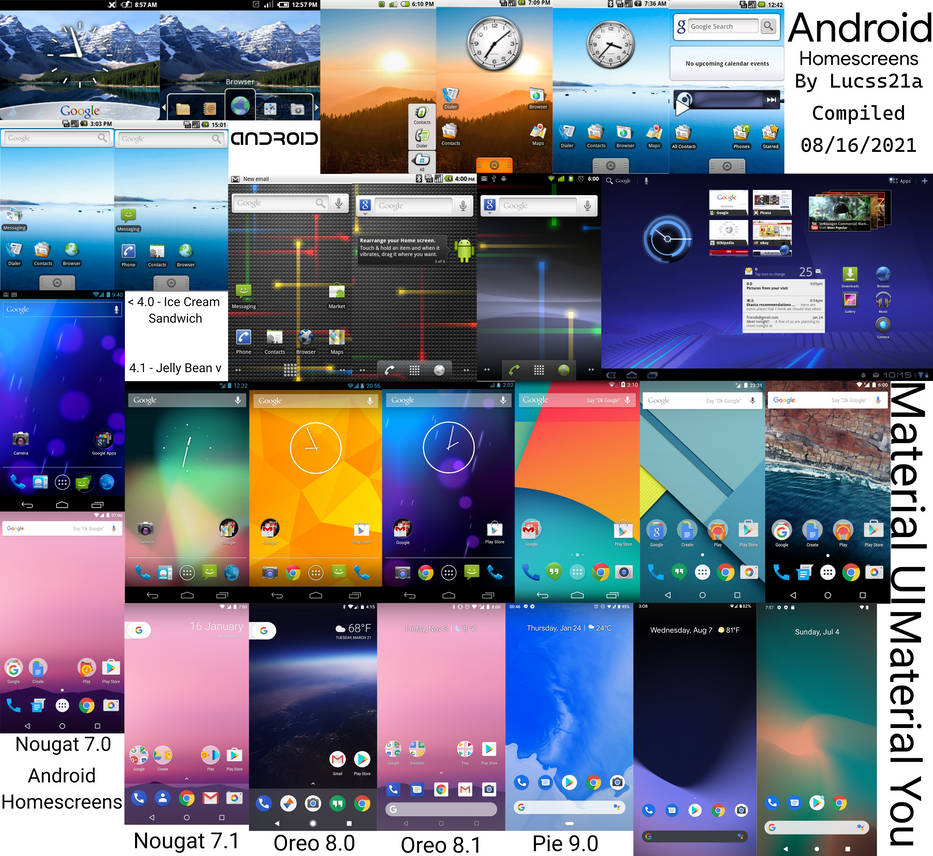 Android Homescreens through the years by lucas0021a on DeviantArt
