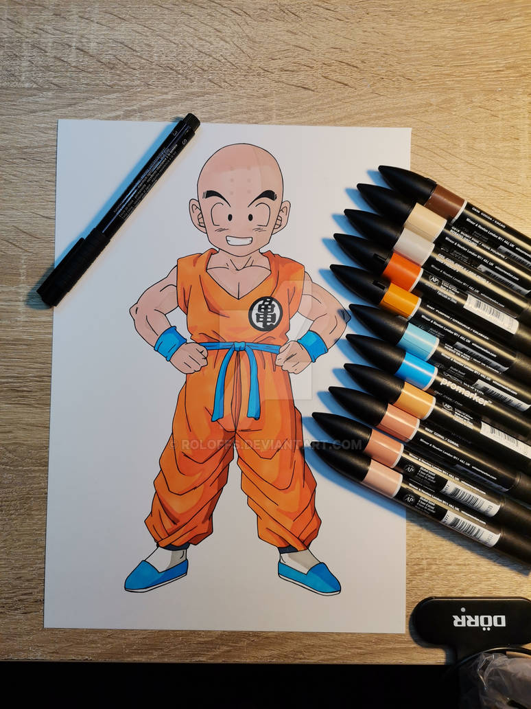 Dragonball Krillin drawing, illustration by Roloff by Roloffs on DeviantArt
