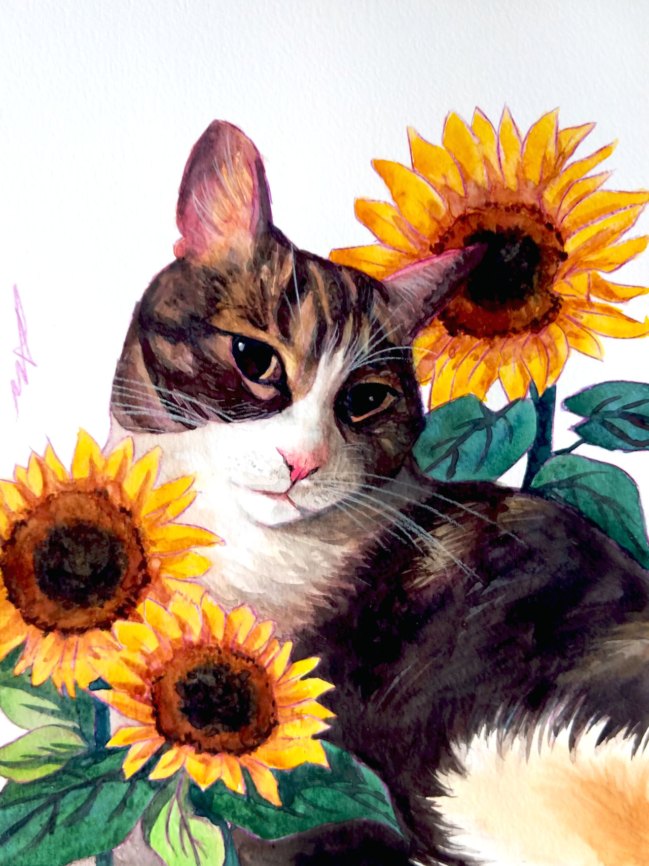 Commission: Bobble with Sunflowers