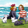 Commission: Love by the Sea (Ghibli)