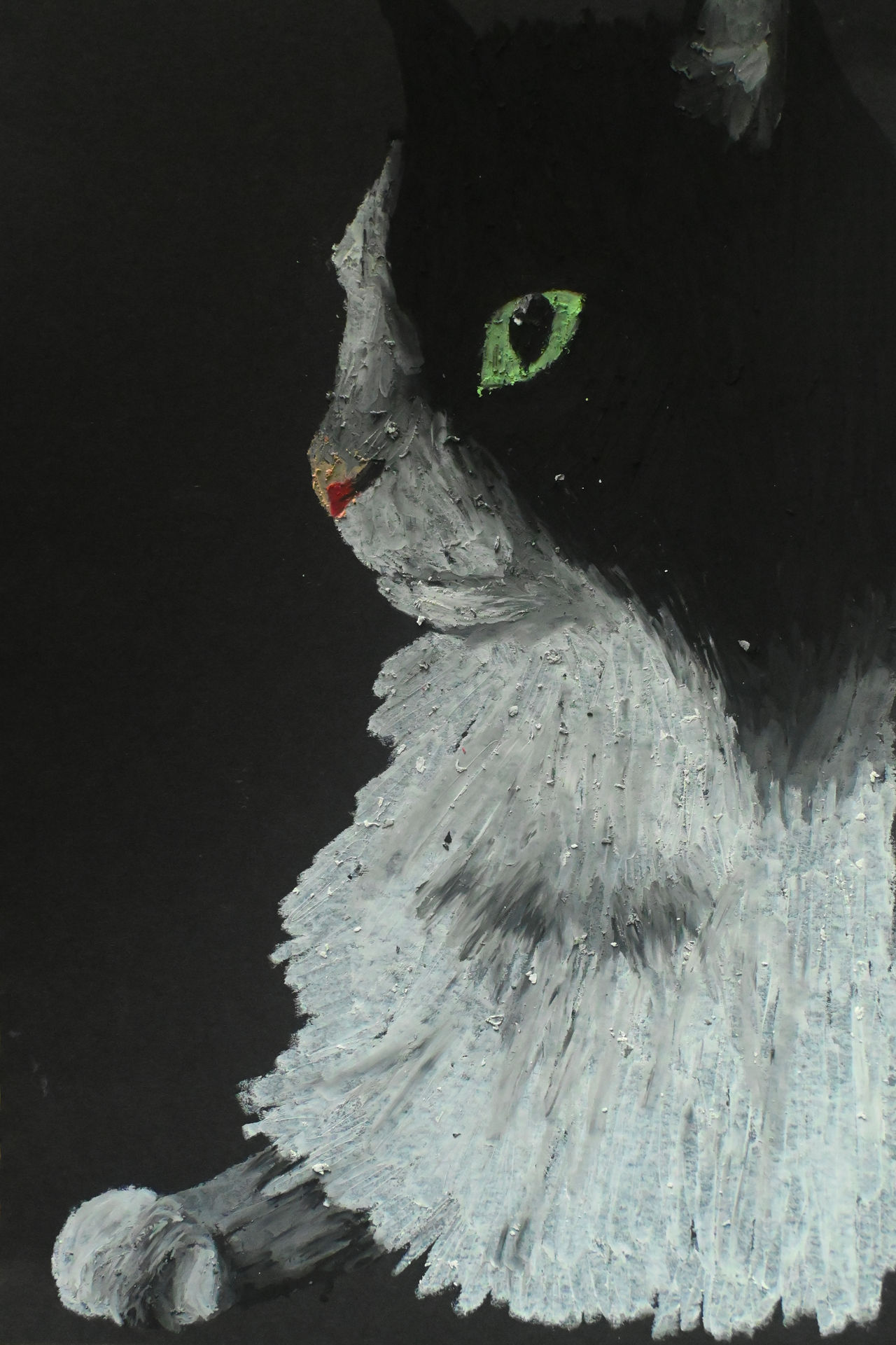 Rascal the cat - oil pastel by ANJHDesigns on DeviantArt