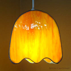 Clyde - PacMan Ghost - Stained Glass Lamp