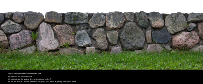 Stone fence by cindysart-stock