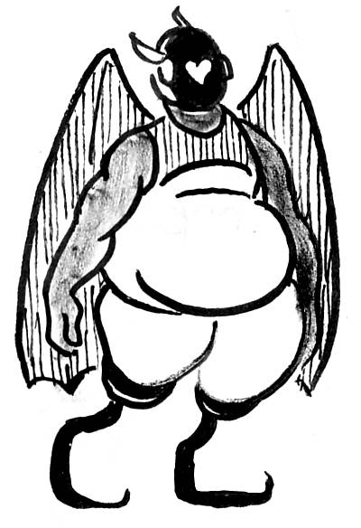 A little botsona for Rogan. It retains his roundness and wings, but his head is a black screen with a heart emoticon on it, antennae for ears, and cheetah leg running blades from the knee down.
