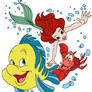 Ariel Sebastian and Flounder