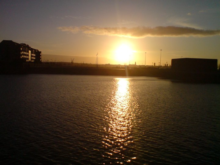 Sunset over Liverpool docks!