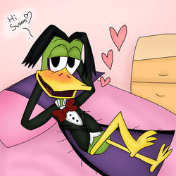 Count Duckula in bed