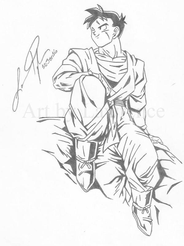 Gohan Writing Future Gohan by ArtByLawrence92 on DeviantArt