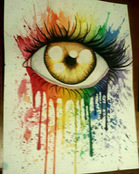 Rainbow Watercolor Eye 