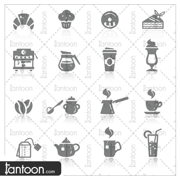 Icons set Cafe