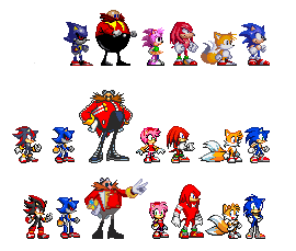 The Leaf Forest Zone - Tails sprites from Sonic Advance 3