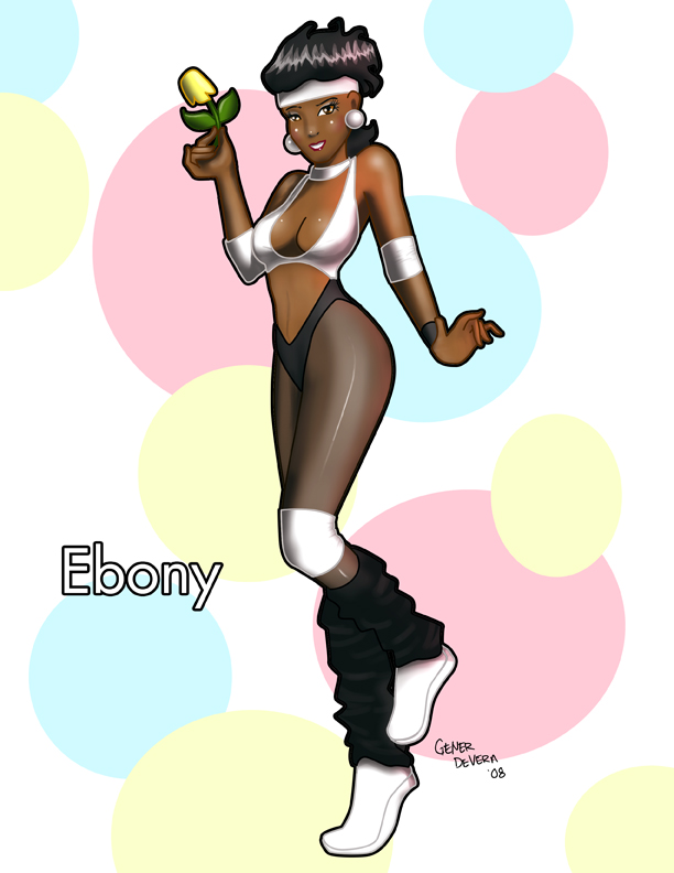 Ebony from GLOW wrestling