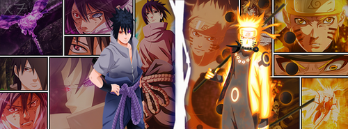 Naruto Vs Sasuke FB Cover Manga Stylle