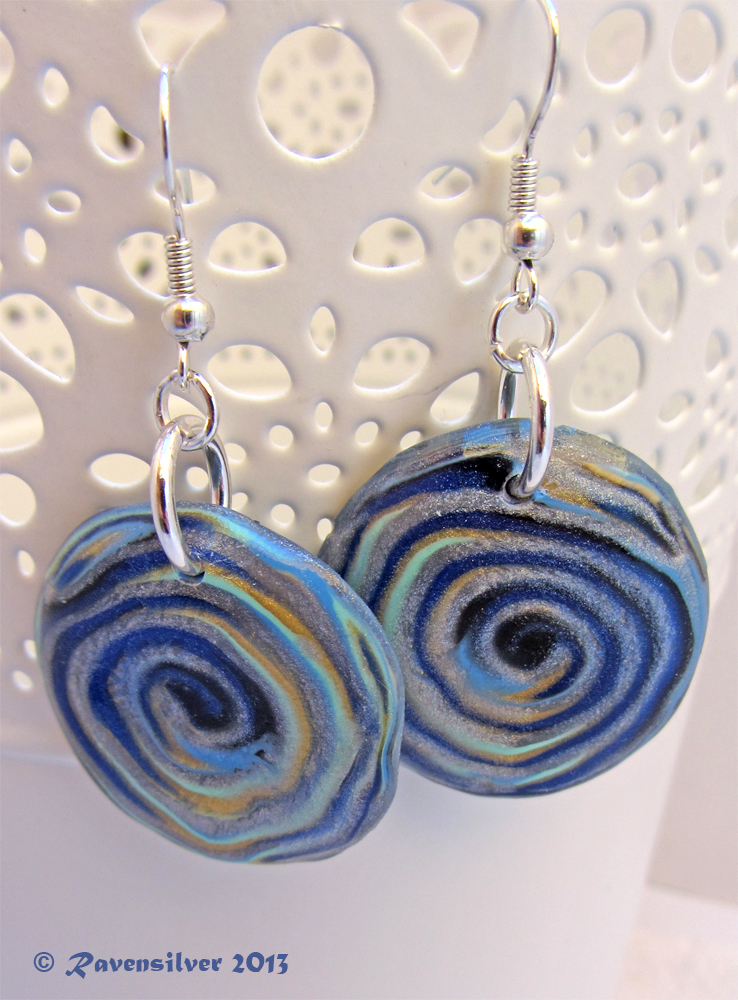 Blue Spirals Earrings