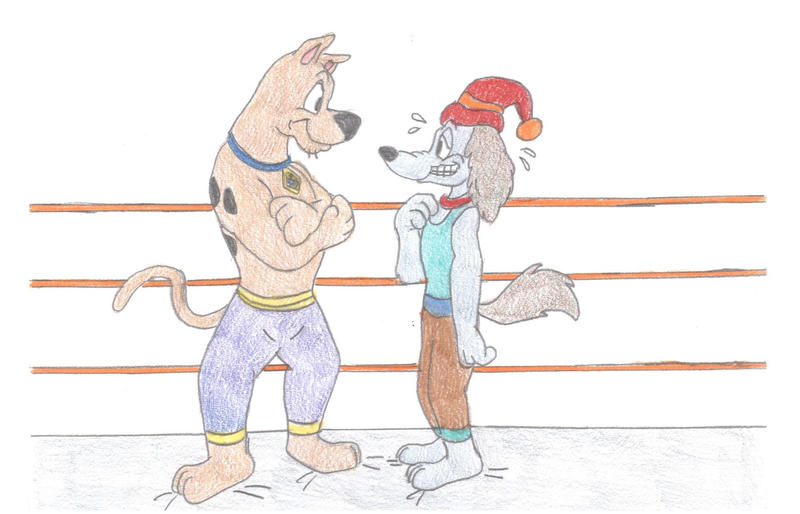 Wrestling Scooby vs Goober