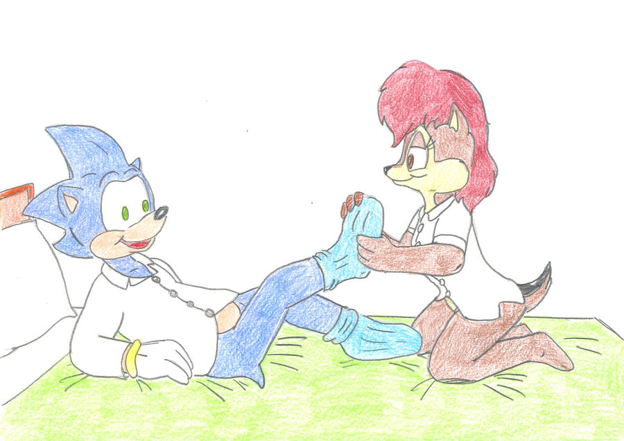Jose Ramiro Deviantart Sonic Sally massaging Sonic by Jose-Ramiro on DeviantArt